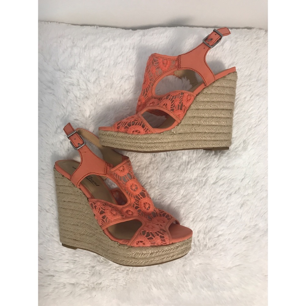 Lucky Brand coral wedges